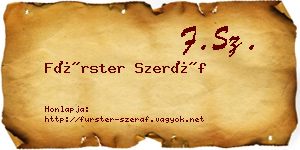 Fürster Szeráf névjegykártya